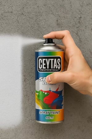 Ceytaş Profesyonel Sprey Boya, Akrilik Esaslı, Yüksek Kapatıcı, Hızlı Kuruma, Güneş Işığına Dayanıklı, Ahşap, Metal, Seramik, Cam Yüzeylere Uygun, Esnek, Dekoratif Boya, 400 ml (Beyaz)