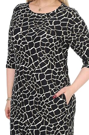 Çift Cepli Kışlık Büyük Beden Elbise 7E-2497