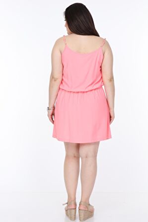Pembe Askılı Elbise 21D-1055