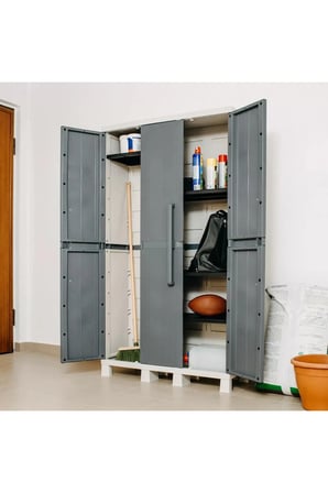 Toomax 3 Kapılı Plastik Dolap, Bahçe Dolabı, Banyo Dolabı.97*37*173