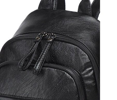 Yıkama Deri Sırt Askılı Kadın Çantası 21K Barcelona 1914