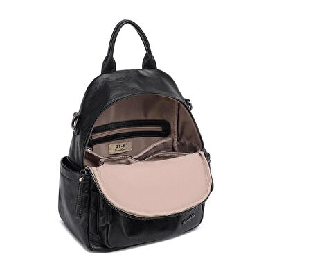 Yıkama Deri Sırt Askılı Kadın Çantası 21K Barcelona 1914