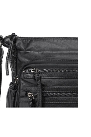 Yıkama Rölaks Deri Yumuşak Kadın Postacı Çantası