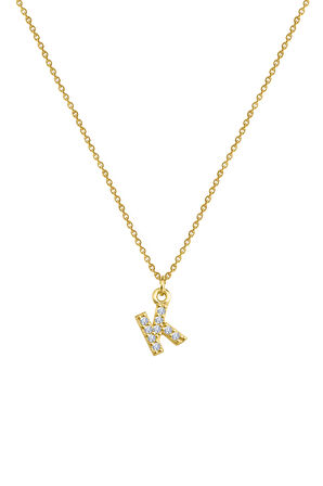 Kadın Taşlı K Harfi Kolye | undefined