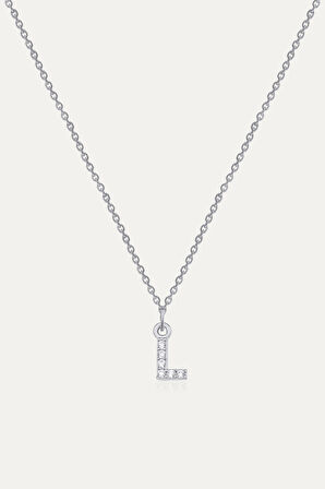 Kadın Taşlı L Harfi Kolye | undefined