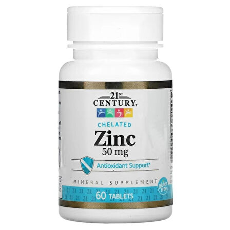 21st Century Chelated Zinc 50 mg 60 Tablets