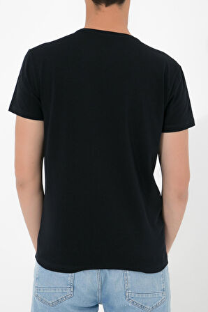 Adam Boxes V Yaka T-shirt N-Simplo - Lacivert