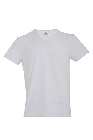 Adam Boxes V Yaka T-shirt N-Simplo - Beyaz