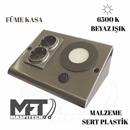  Dolap Ve Tezgah Altı Prizli Led Aydınlatma – 3 Watt Beyaz Işık | Mutfak Için Şık Işık Ve Priz Çözümü
