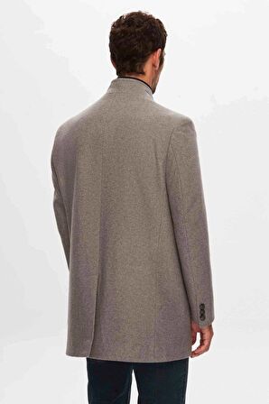 Ds Damat Regular Fit Gri Kaşe Kaban 5HF08ORT10002 5HF08ORT10002