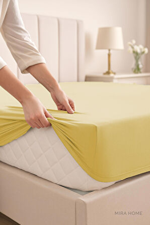 Çift Kişilik Düz Penye %100 Pamuklu Lastikli Çarşaf 160X200