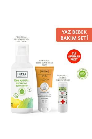INCIA %100 Doğal Bebek Güneş Bakım Seti