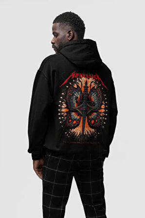 Metallica Baskılı Unisex Oversize Müzik Grubu Rock Metal Hoodie