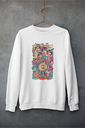 The Beatles Müzik Grubu Baskılı Unisex Oversize Sweatshirt
