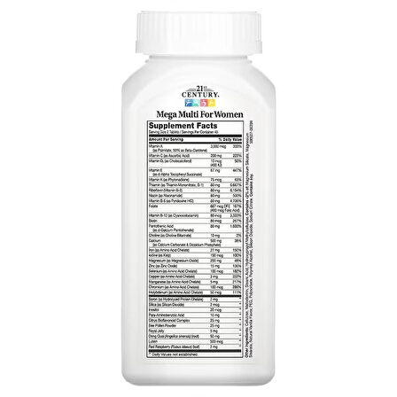21st Century, Mega Multi Vitamin for Women, (B1+molybdenum+Boron+İnositol)90 Tablet (Bayanlara özel)