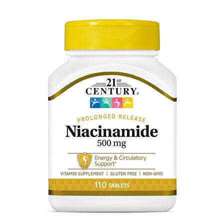 21ST Century Prolonged Release Energy Support Niacinamide 500 Mg 110 Tablet (NON-FLUSH)