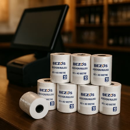 Bezos 80x40 Adisyon Rulosu Termal Rulo 5 Paket 50 Adet 22