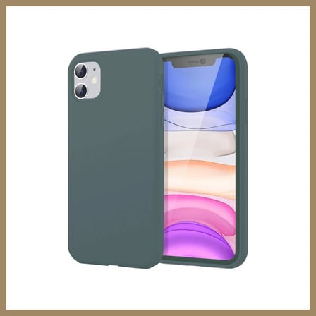 Bezos iPhone 11 Kılıf First Silikon - Koyu Yeşil 22