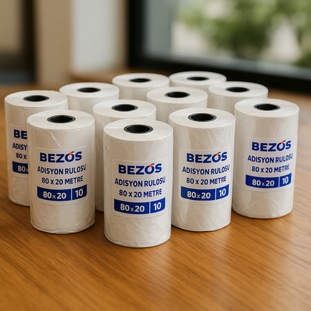 BEZOS 80x20 mm Adisyon Termal Rulo 10 Paket (100 Adet) 22