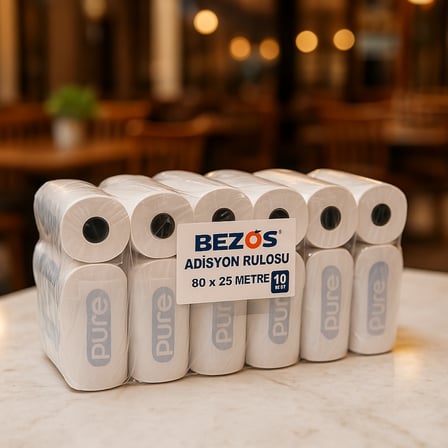 BEZOS 80x25 Termal Adisyon Rulosu 10'lu Paket 22