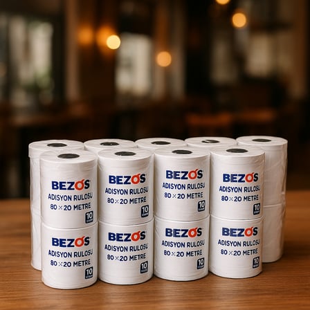 BEZOS 80x20 Termal Adisyon Rulosu 5 Paket 50 Adet 22