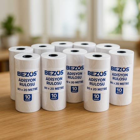 BEZOS 80x20 Termal Adisyon Rulosu 5 Paket 50 Adet 22