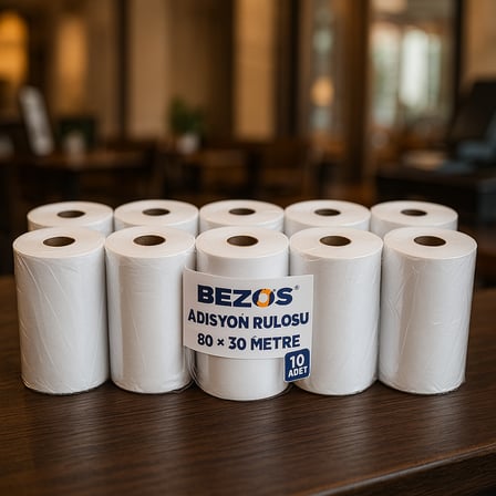 Bezos 80x30 Adisyon Rulosu Termal Rulo 1 Paket 10 Adet 22