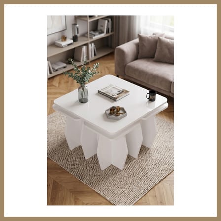 Bezos Orta Sehpa Ve Zigon Sehpa 5'li Set Modern Çok Amaçlı Salon Oturma Odası Yan Sehpa 9247 Beyaz 22