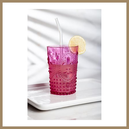 Bezos Akrilik Pembe Tekli Kısa Bardak & Su Meşrubat Kahve Yanı Bardağı 400 ml ( Cam Değildir ) 22