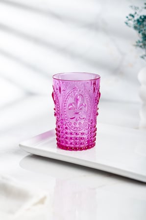 Bezos Akrilik Pembe Tekli Kısa Bardak & Su Meşrubat Kahve Yanı Bardağı 400 ml ( Cam Değildir ) 22
