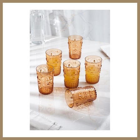 Bezos Akrilik Bal 6'lı Kısa Bardak & Su Meşrubat Kahve Yanı Bardağı 400 ml ( Cam Değildir ) 22