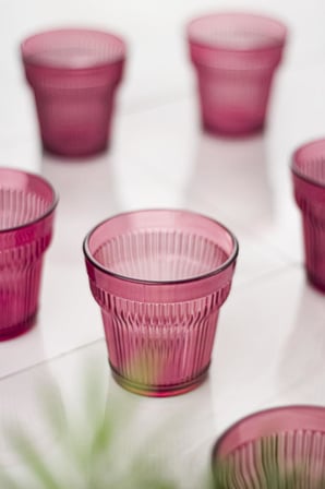 Bezos Akrilik Mürdüm Tekli Kısa Bardak & Su Meşrubat Kahve Yanı Bardağı 300 ml ( Cam Değildir ) 22
