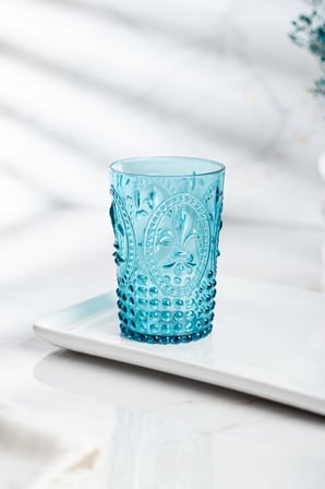Bezos Akrilik Aquamarin 6'lı Kısa Bardak & Su Meşrubat Kahve Yanı Bardağı 400 ml ( Cam Değildir ) 22