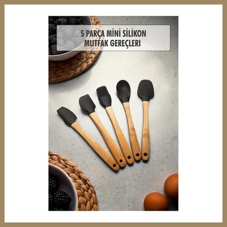 Bezos 5 Parça Bambu Saplı Mini Supatula Seti 22