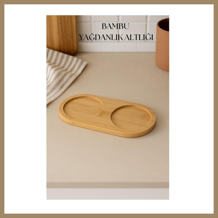 Bezos Bambu Yağdanlık Altlığı Çift Yuvalı 9x19 Cm 22
