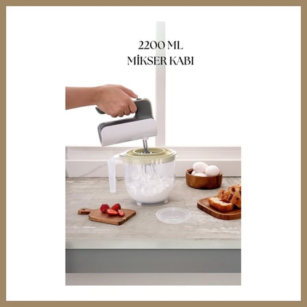 Bezos 2200 Ml Mikser Kabı Beyaz & Ölçü Kabı & Saklama Kabı-DNY0024 22