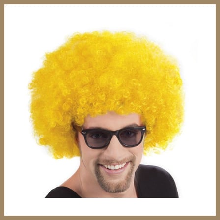 Bezos Sarı Renk Kıvırcık Afro Bonus Peruk 22