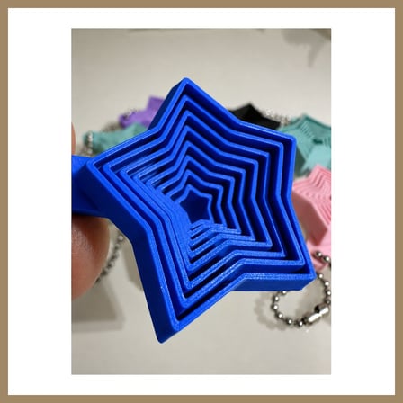 Bezos 3D Baskı Yıldız Fidget Anahtarlık - Hareketli Stres Oyuncağı ve Çanta Aksesuarı-Mavi 22