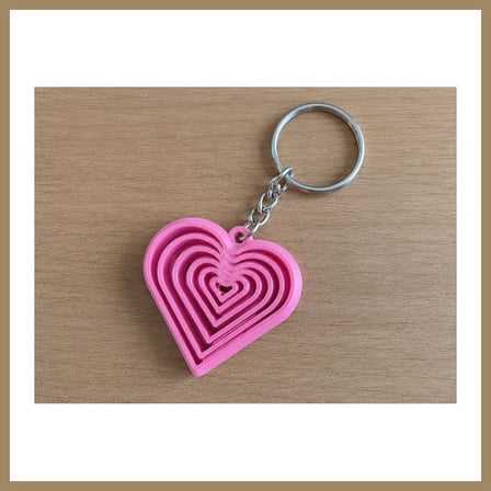 Bezos 3D Baskı Kalp Fidget Anahtarlık - Hareketli Stres Oyuncağı ve Çanta Süsü-Pembe 22