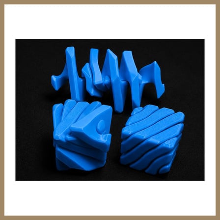 Bezos 3D Baskı Fidget Puzzle Küp - Hareketli Dönüşebilen Stres Giderici Zeka Oyuncağı, Masaüstü Fidget Küp-Mavi 22