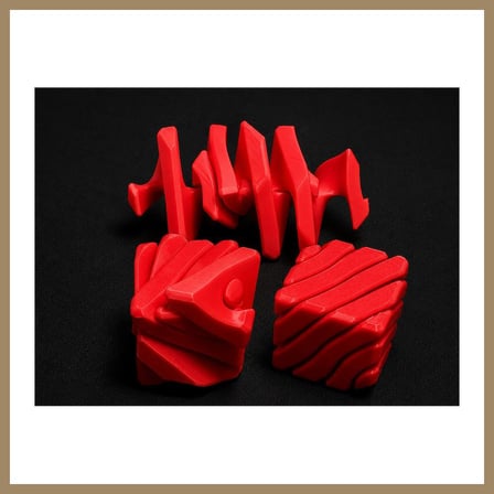 Bezos 3D Baskı Fidget Puzzle Küp - Hareketli Dönüşebilen Stres Giderici Zeka Oyuncağı, Masaüstü Fidget Küp-Kırmızı 22