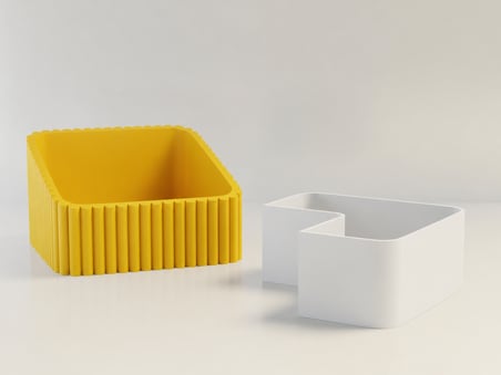 Bezos 3D Baskı Fıstık Kasesi - Çift Hazneli Kabuk Ayırıcı Sunum Kasesi - Sarı Beyaz 22