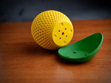 Bezos 3D Baskı Küre Saksı - Kafes Dokulu İki Parçalı Dekoratif Saksı - Sarı-Yeşil 22
