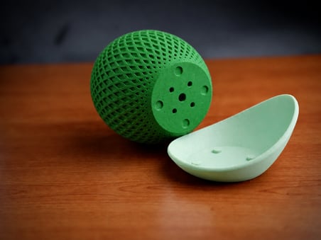 Bezos 3D Baskı Küre Saksı - Kafes Dokulu İki Parçalı Dekoratif Saksı - Yeşil-Mint 22