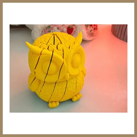 Bezos 3D Baskı Hareketli Baykuş Figürü - Eklemli Flexi Oyuncak - Sarı 22