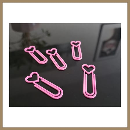 Bezos 3D Baskı Kalp Figürlü Ataç - 10lu Set - Pembe 22