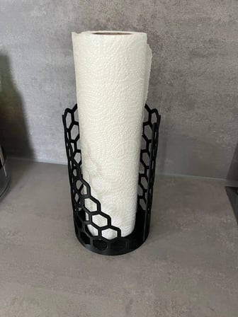 Bezos 3D Baskı Petek Desenli Kağıt Havlu Standı Ağırlıklı Tabanlı Dik Tezgah Üstü Havluluk Mutfak Siyah 22