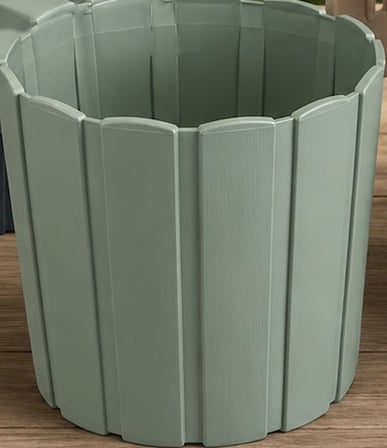 Bezos 3D Baskı Askılı Balkon Saksısı Dikey Çizgili Dekoratif Çiçek ve Aromatik Bitki Saksısı - Adaçayı Yeşili 22