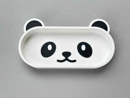 Bezos 3D Baskı Panda Gözlük Tepsisi Sevimli Masaüstü Gözlük Tutucu ve Kalemlik Tepsisi Beyaz Siyah 22