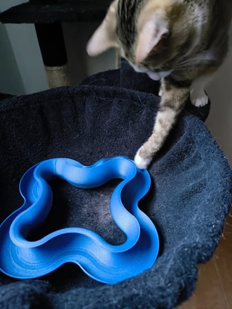Bezos 3D Baskı Dalgalı Toplu Kedi Oyuncağı Parkur Etkileşimli Kedi Zeka Oyuncağı Mavi 22